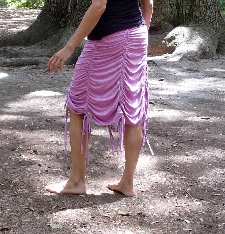 Victorian Style Bustle Skirt with Drawstring Gathered Panels - Lily