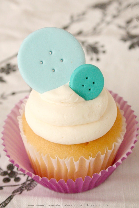 Cute As A Button Edible Cake or Cupcake Decorations
