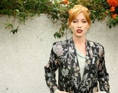 Vintage Metallic Floral Embroidered Blazer
