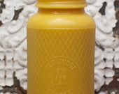 XXL Beeswax Candle - antique bottle shaped -  "Old Judge Coffee full-Quart Mason Jar w/ Owl and Harlequin" - by Pollen Arts