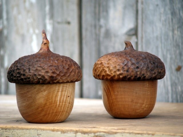 Woodland Acorn Button Box - Keepsake Jewlery Box- Wood Box - Ecofriendly