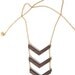Stacked Chevron Necklace - Laser Cut Wooden Chevron Pendants & Long Gold Chain Necklace - Made to Order