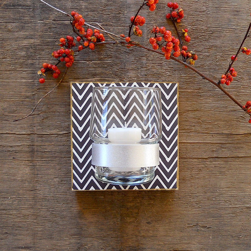 wall holiday decor MILKYWAY: candle holder black chevron modern