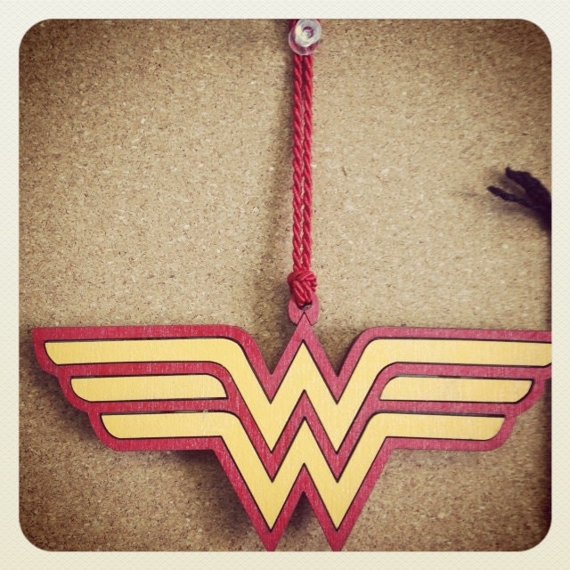 Wood Painted Wonder Woman Ornament
