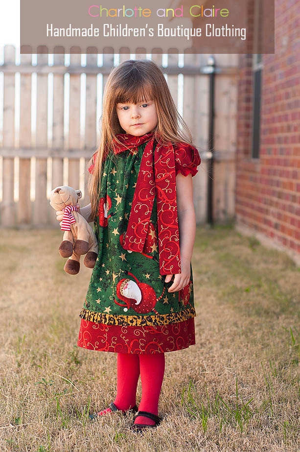 Christmas Pillowcase Dress - Santa- Custom Made- baby, toddler, girl-6 months to 5 years