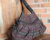 Hand Woven Cotton Shoulder Bag Purse Handbags Tribal Ethnic - IKAT 9