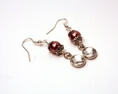 Pearl Earrings, Chocolate Brown, Bridesmaid, Wedding Jewelry, Bridal, Silver