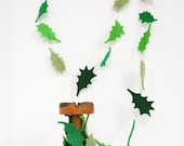 Holly Leaves Felt Garland - Christmas Decor