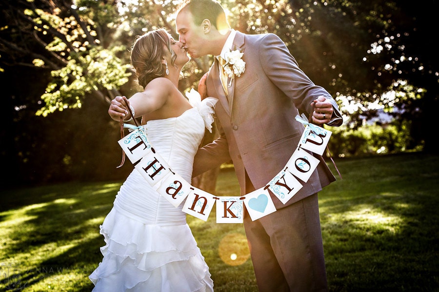 THANK YOU wedding banner garland CUSTOMIZE to your wedding colors