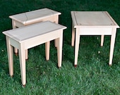 Maple End Tables with Walnut Inlay & Feet