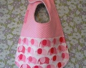 Baby Girls Bib Pink Elephants