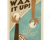 Wax it Up - 12 x 18 Retro Hawaii Surfing Print
