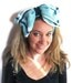 Ultimate Knit Hair Bow in Blue, Hair Ties, Knit Headband, Plaid Bow by Solandia, Women Hair Accessories, Valentine's Gift