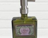 Soap Dispenser Recycled Glass Choose Your Pump Vintage French Soap Label
