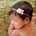 Baby Felt Flower Headband-  Tiny Spiral Rosette  in Cotton Candy Pink  - Newborn to Adult
