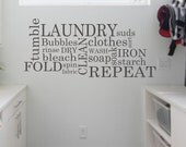 Laundry Wall Decal - Subway Laundry Decal Vinyl Wall Art - Laundry Vinyl Lettering