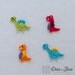 Instant Download - New PDF Crochet Pattern - Dinos Applique - Text instructions and SYMBOL Chart instructions