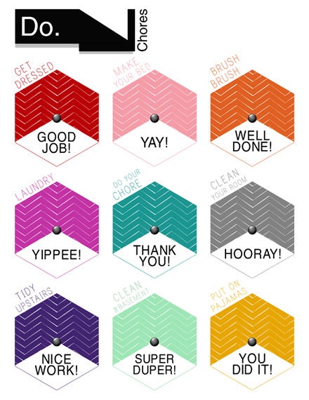Customizable Geometric Hexagon / Chevron Chore Chart