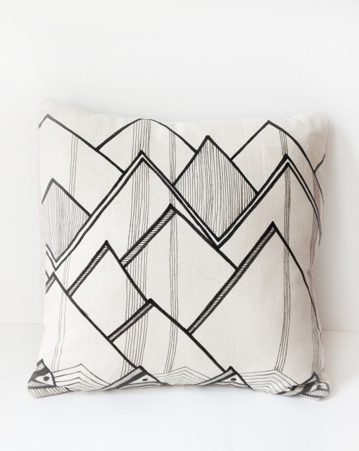 16x16 - Cool Mountains Original Hand Drawn Pillow Cover
