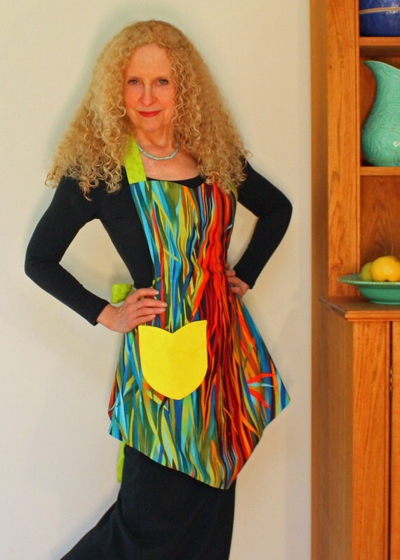 Vintage Apron, Everglades Stripes Womens Apron