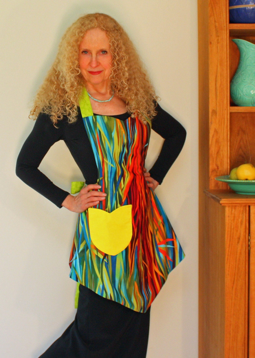 Vintage Apron, Everglades Stripes Womens Apron
