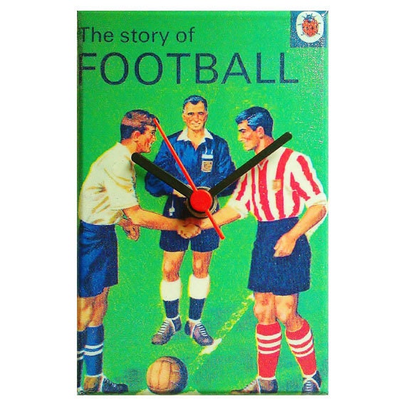 Original 1964 The Story of Football (Series 606c - Easy Reading: Sport) Ladybird Book Cover Wooden Clock 6x4 Inch (Postcard Size)  - Unique