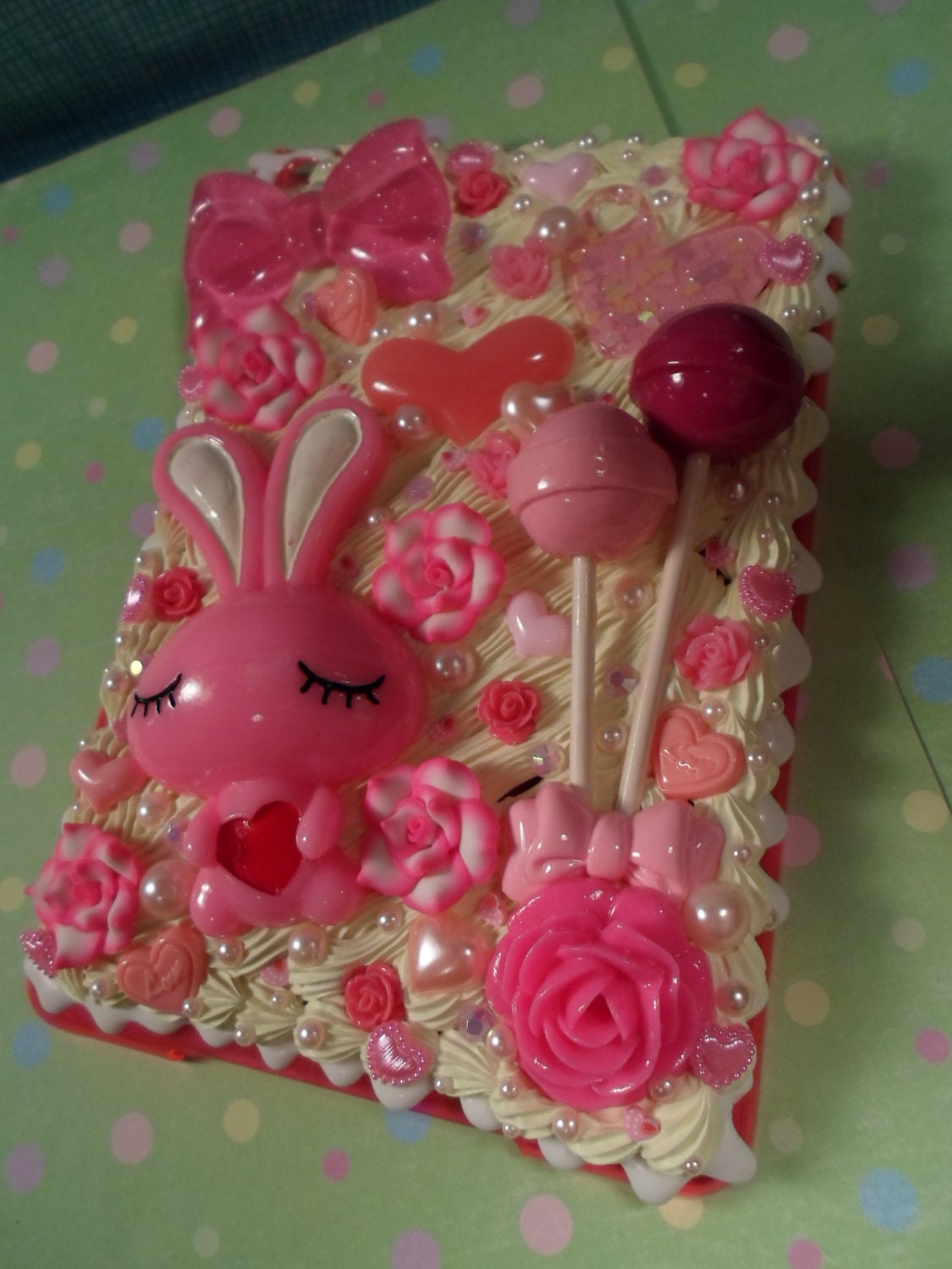 Kawaii Love Bunny Decoden Deco Case for iPad Mini