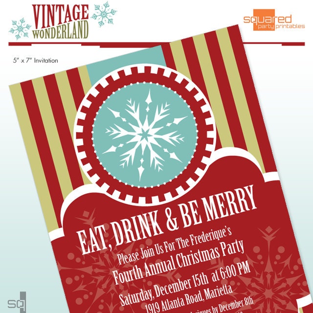 Christmas Holiday Party Invitation - DIY Printable - Print it Yourself Il_570xn
