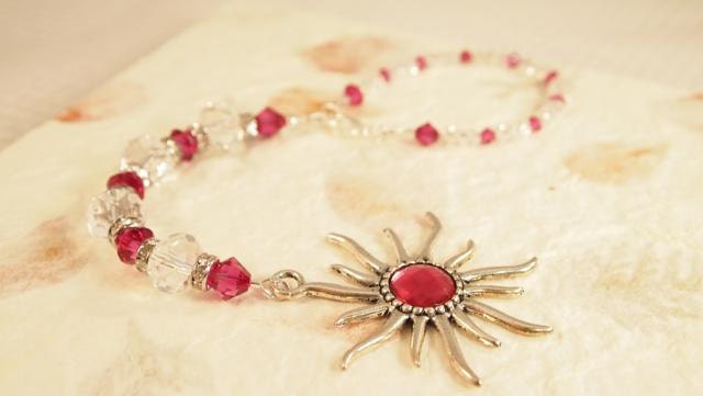 Car Charm. Silver and Crystal Charm, Hanging Crystal and Silver Rear view Mirror Charm.