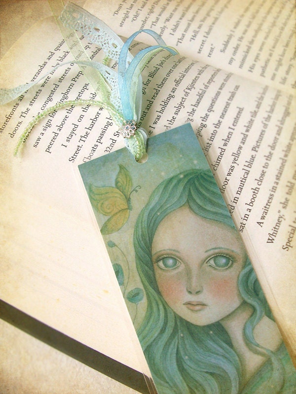 Laminated Bookmark of Original Fantasy Illustration with Embellishment