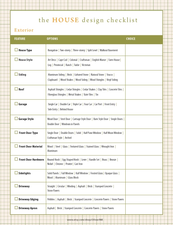 House Construction New House Construction Checklist