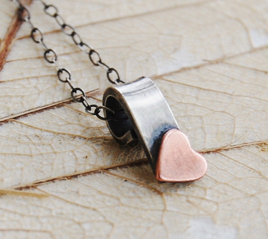 Rustic Romance - Metalwork Hand Forged Necklace - Recycled - Eco Friendly