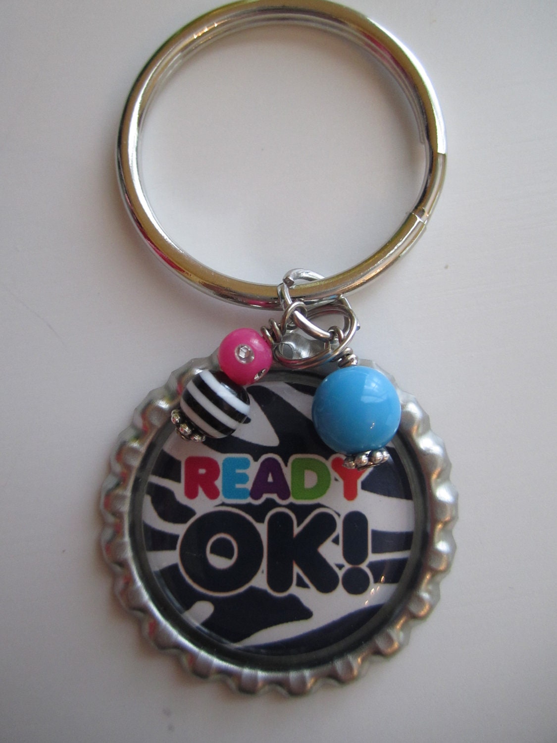 Cheerleading Bottle Cap Keychain