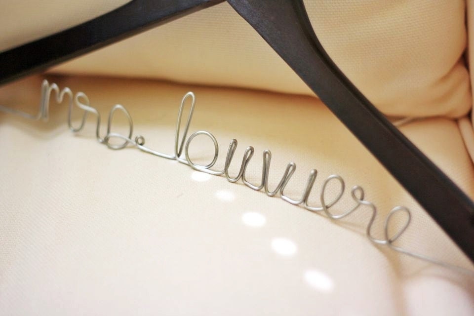 Walnut Finish - Personalized Wedding Hanger