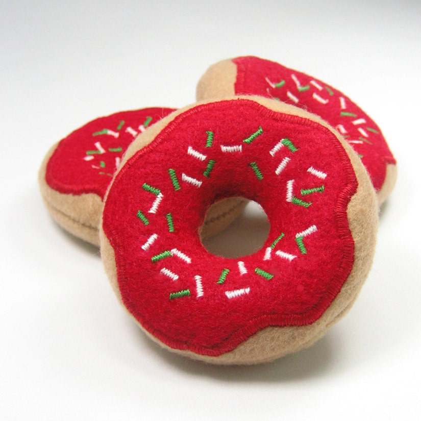 Christmas Morning Donut with Holiday Sprinkles Catnip Cat Toy