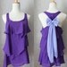 VIOLET AURA - Romantic purple flowy tier blouse // pastel lavender // chiffon sash bow // tunic // tank top // racerback