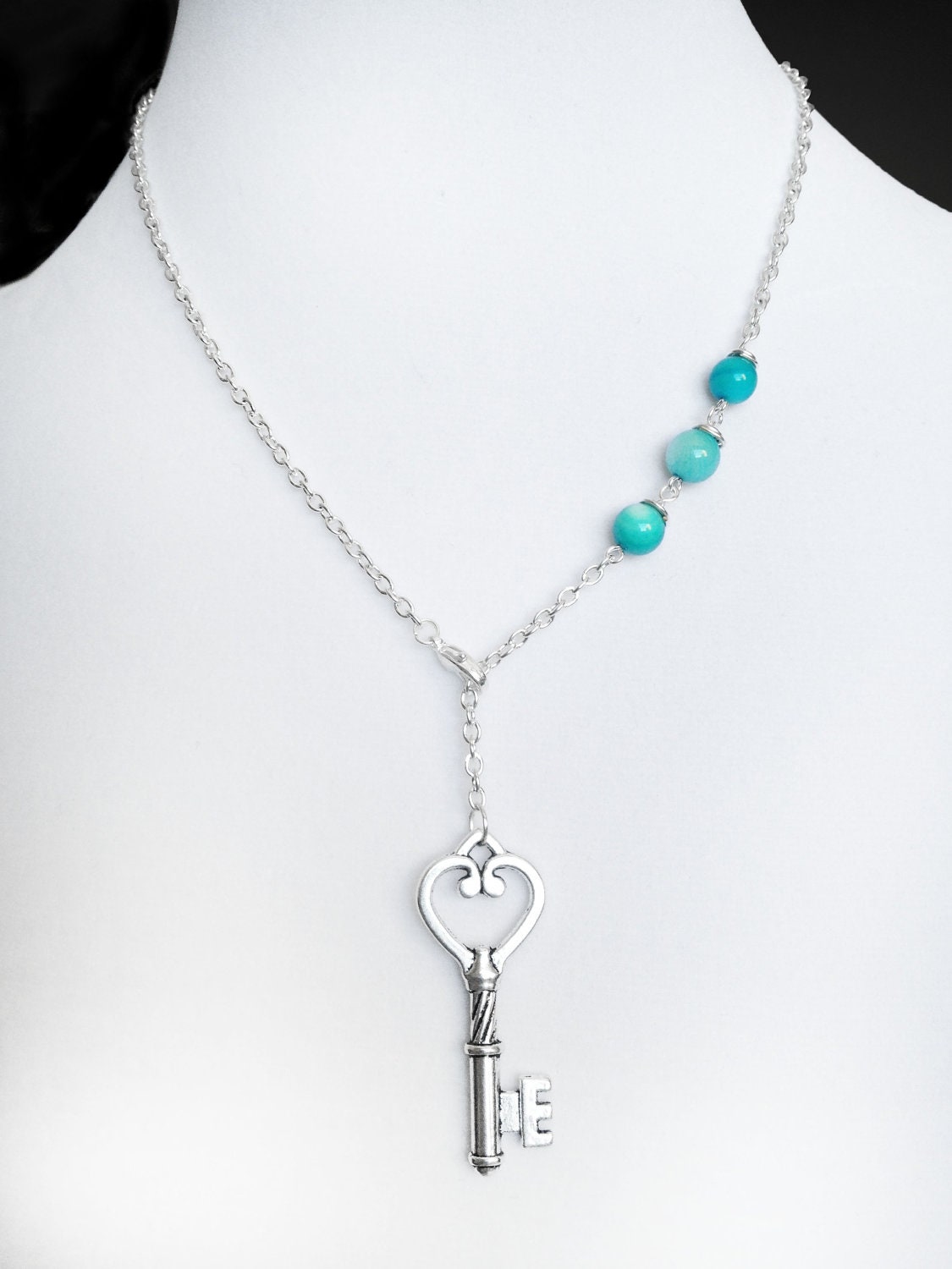 Turquoise and Key Necklace