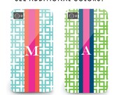 Personalized iPhone 5 or iPhone 4 Case - Monogrammed - DERBY STRIPE