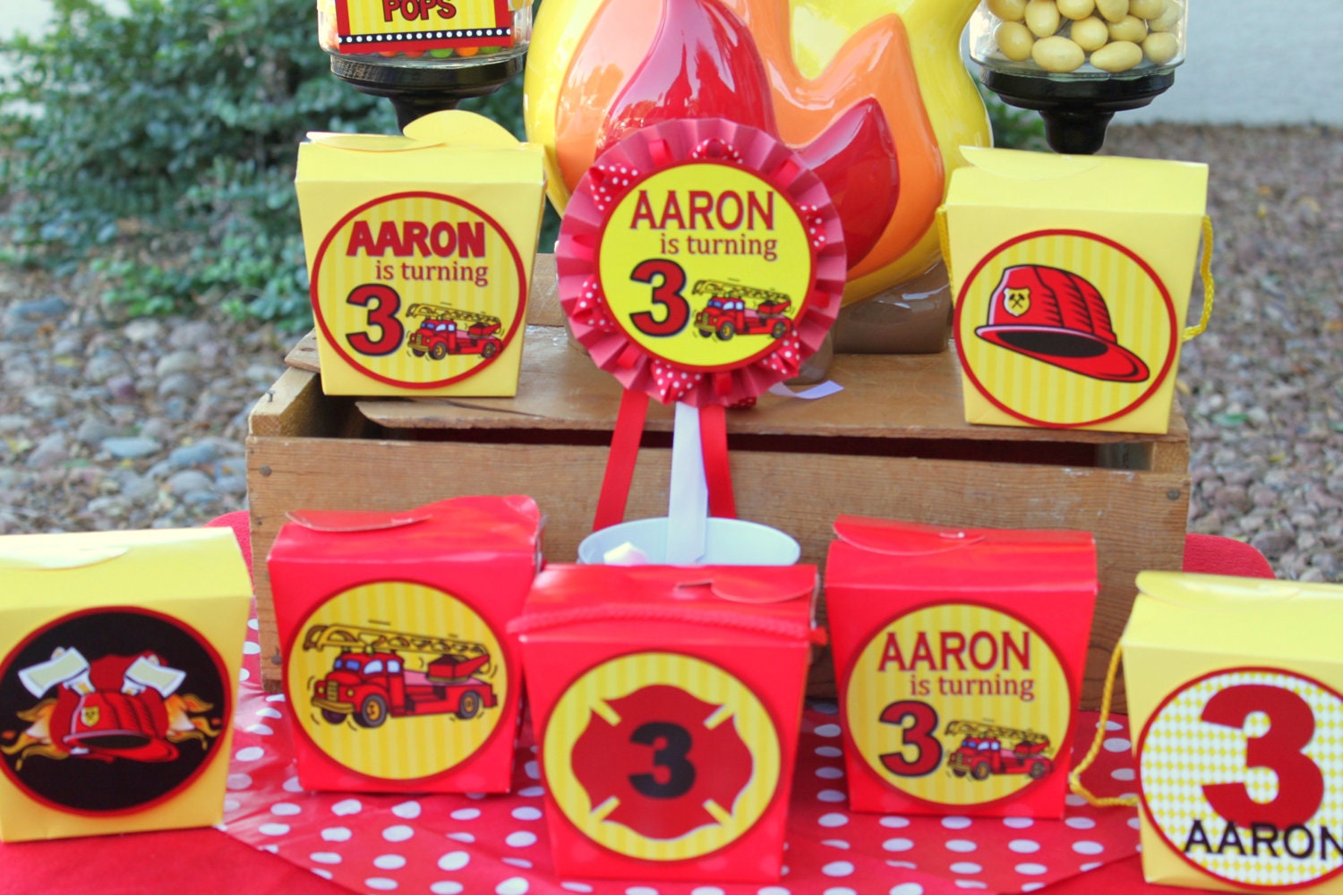 FIREMAN BIRTHDAY CIRCLES or Thank You Printables - Fire Fighter - Fire Man Party - Boys Birthday - Mans - Fire Department - Krown Kreations Il_170x135