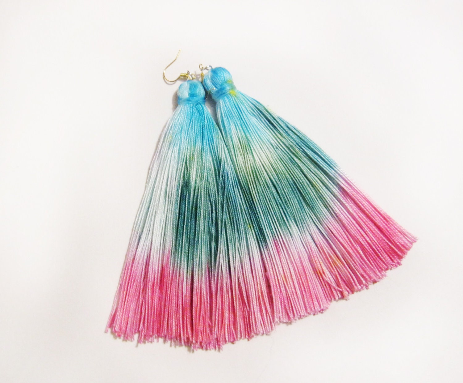 Blossom - hand dyed tassel earrings/murMur