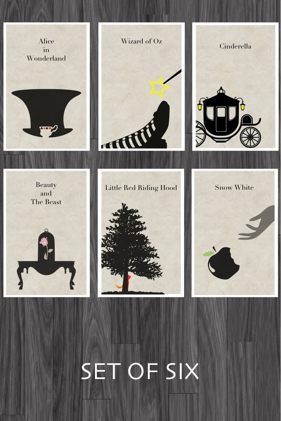 Fairy Tales Set of 6 Themed Art Posters 11x17