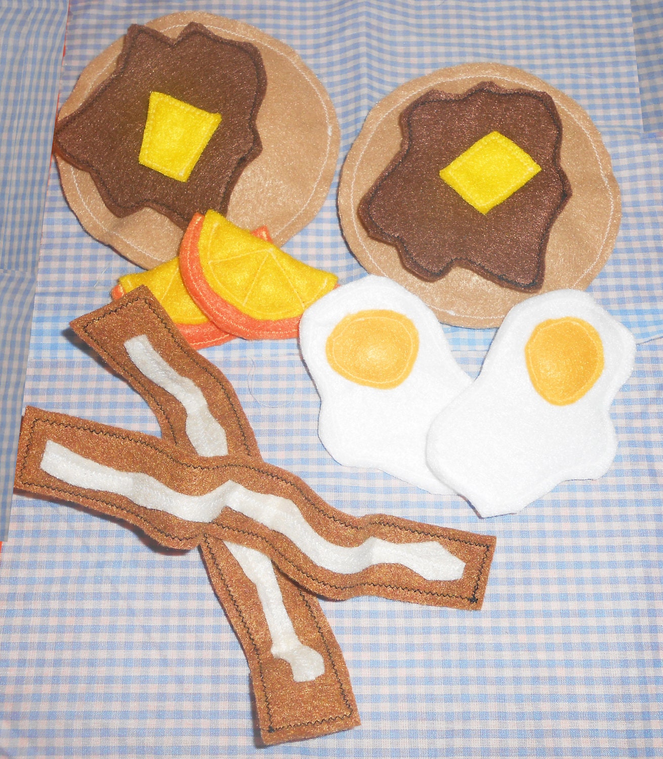 Felt Food - Deluxe Breakfast Set - Pancakes, Eggs, Bacon, Oranges