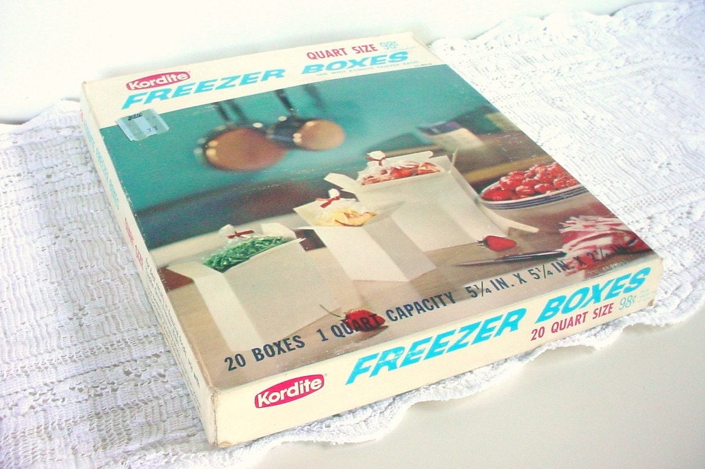 Kordite Freezer Boxes - Vintage 1950s - Set of 20 Quart - Never Opened