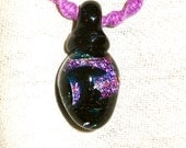 ON SALE Purple Power Dichroic Mushroom Necklace