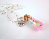 Glow in the Dark Bottle Polymer Clay Pendant Necklace