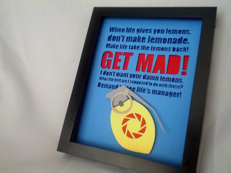 Portal 2 Combustible Lemon Shadowbox - Made to Order