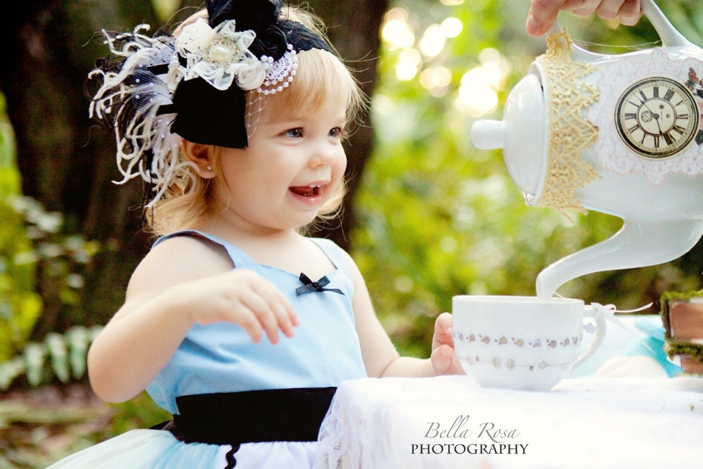 Alice's Big Black Bow Headband Alice In Wonderland Theme by London Raquel