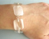 Eco friendly upcycled bracelet made of recycled plastic bottles white, clear, soft, sustainable