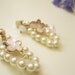 Dangle pearls earrings- little butterfly- pastel earrings - shabby chic pearls- fashion jewelry