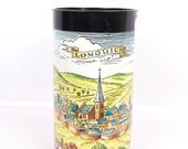 Vintage German Wine Tin Schmitt Sohne Tin Longuich West Germany Mosel River Round Metal